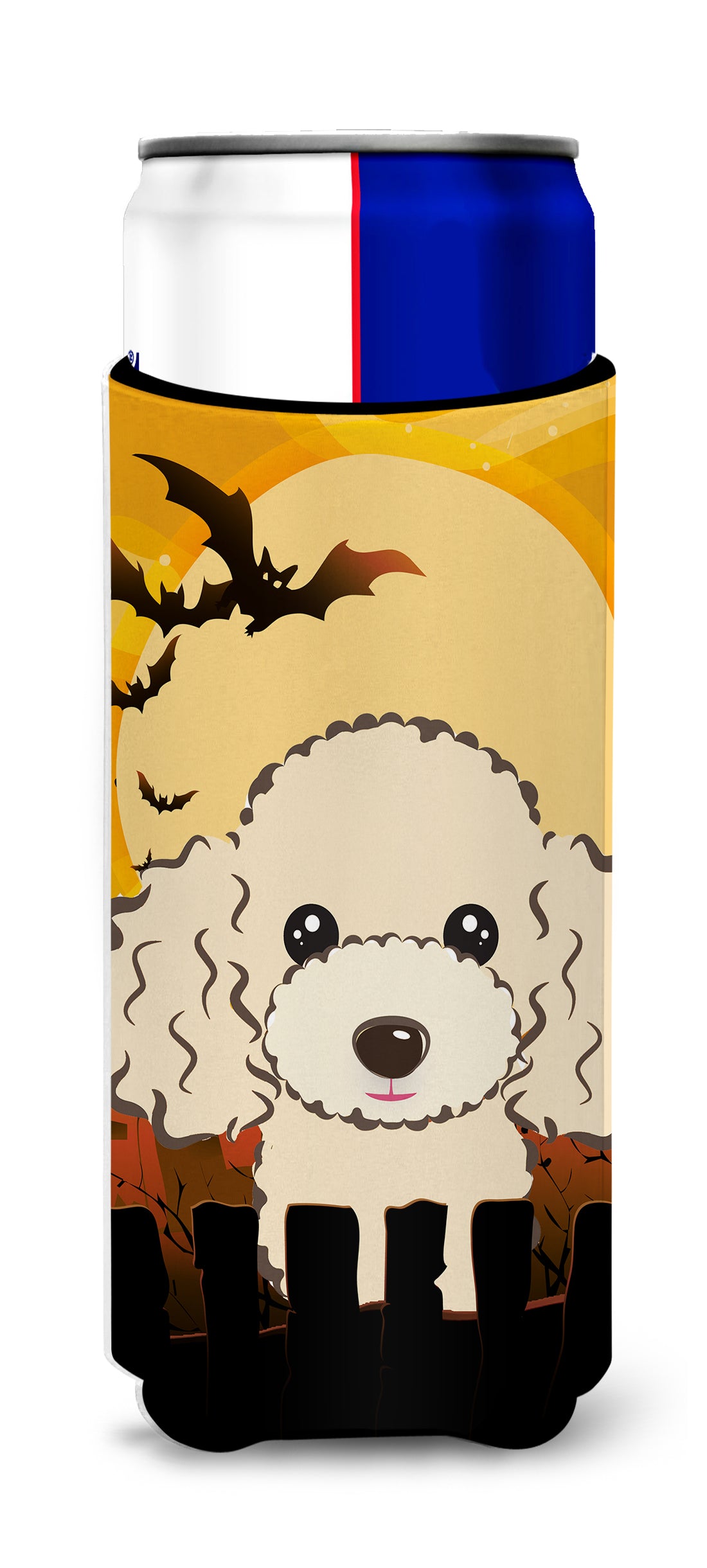 Halloween Buff Poodle Ultra Beverage Insulators for slim cans BB1816MUK  the-store.com.