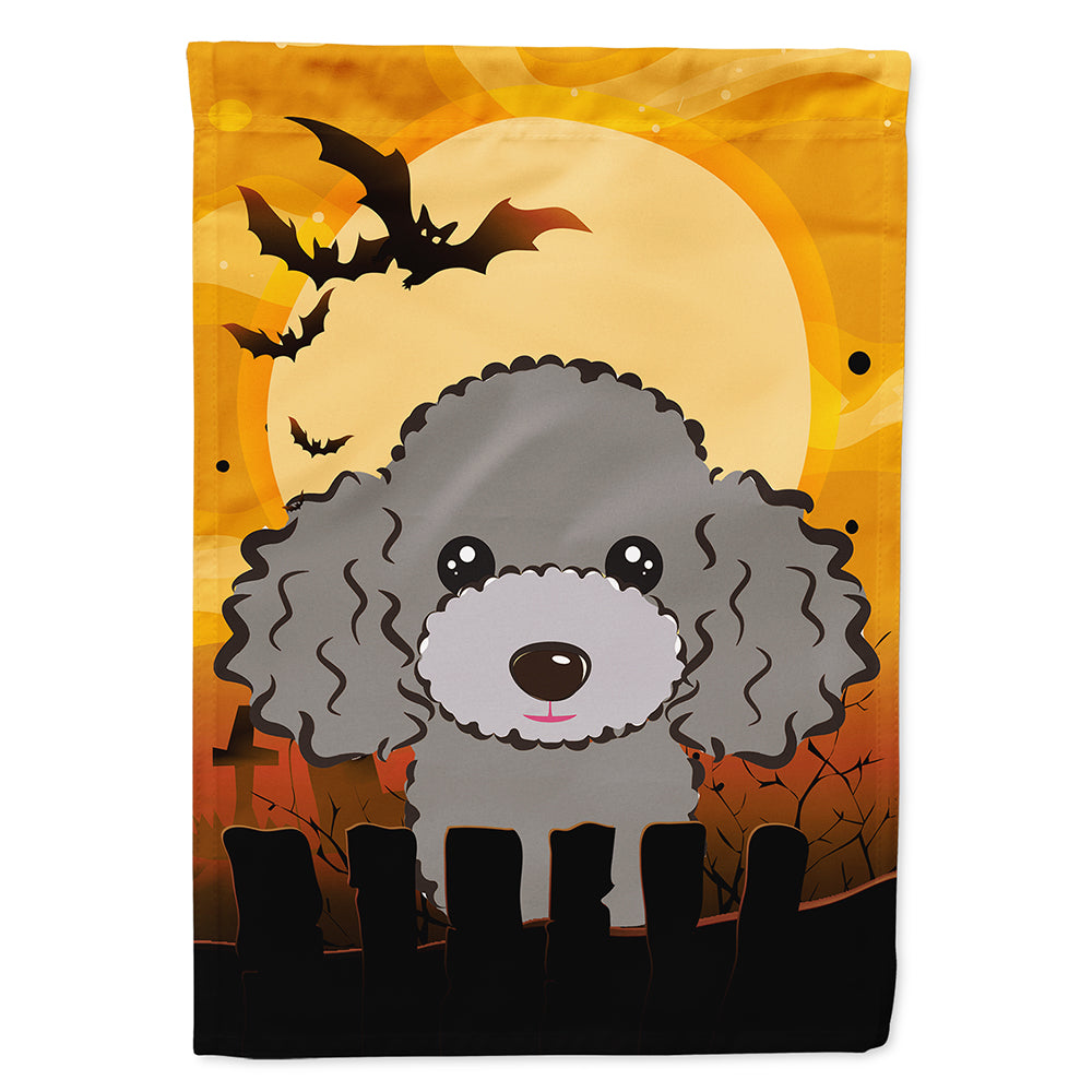 Halloween Silver Gray Poodle Flag Canvas House Size BB1817CHF