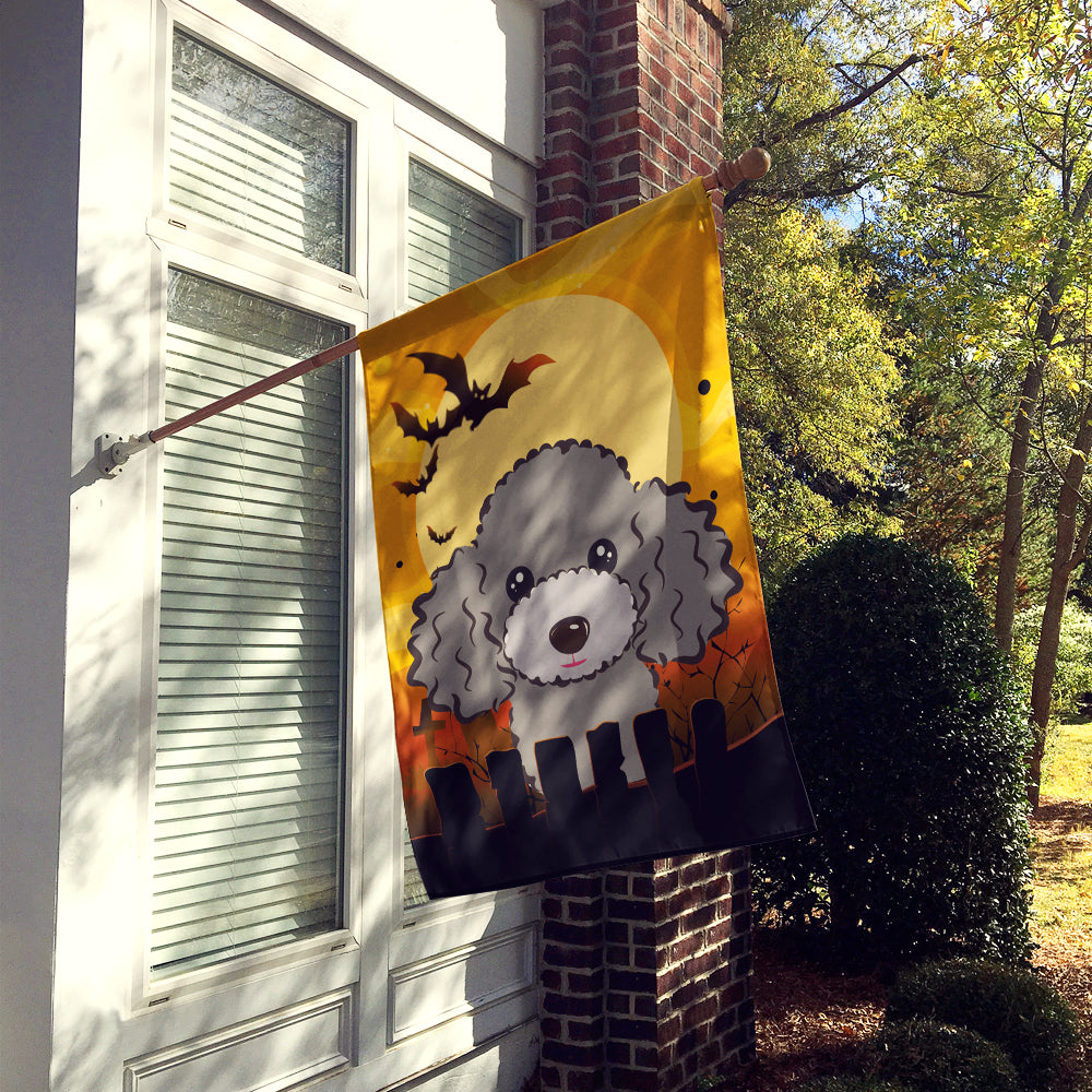 Halloween caniche gris argenté drapeau toile maison taille BB1817CHF