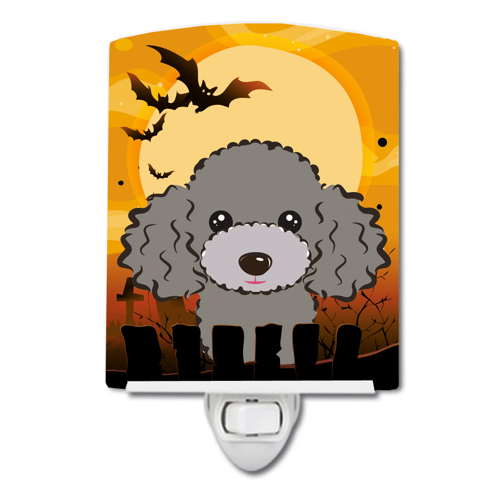 Halloween Silver Gray Poodle Ceramic Night Light BB1817CNL - the-store.com
