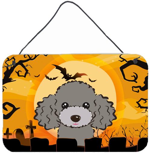Halloween Silver Gray Poodle Wall or Door Hanging Prints BB1817DS812 by Caroline's Treasures