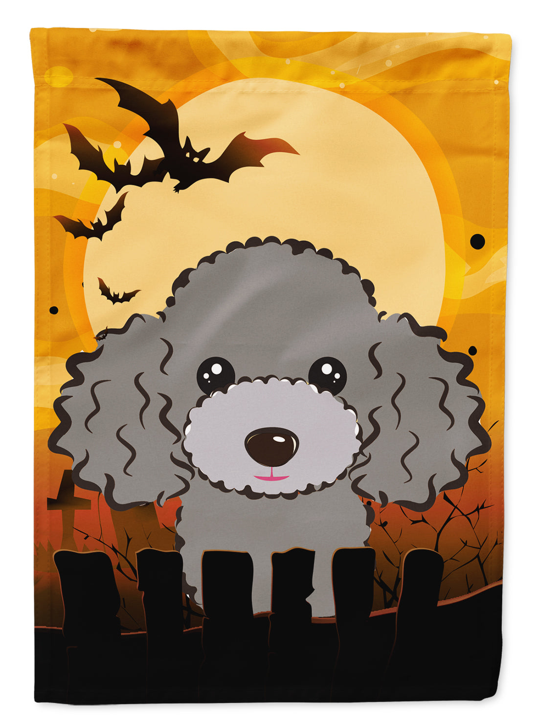 Halloween Silver Gray Poodle Flag Garden Size BB1817GF.