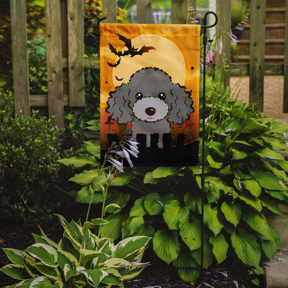 Halloween Silver Gray Poodle Flag Garden Size BB1817GF.