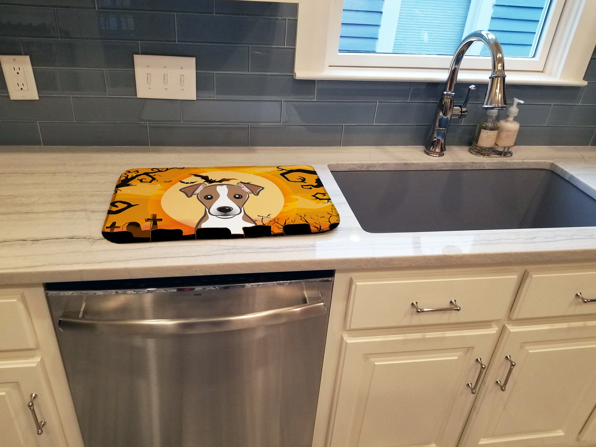Halloween Jack Russell Terrier Dish Drying Mat BB1818DDM  the-store.com.