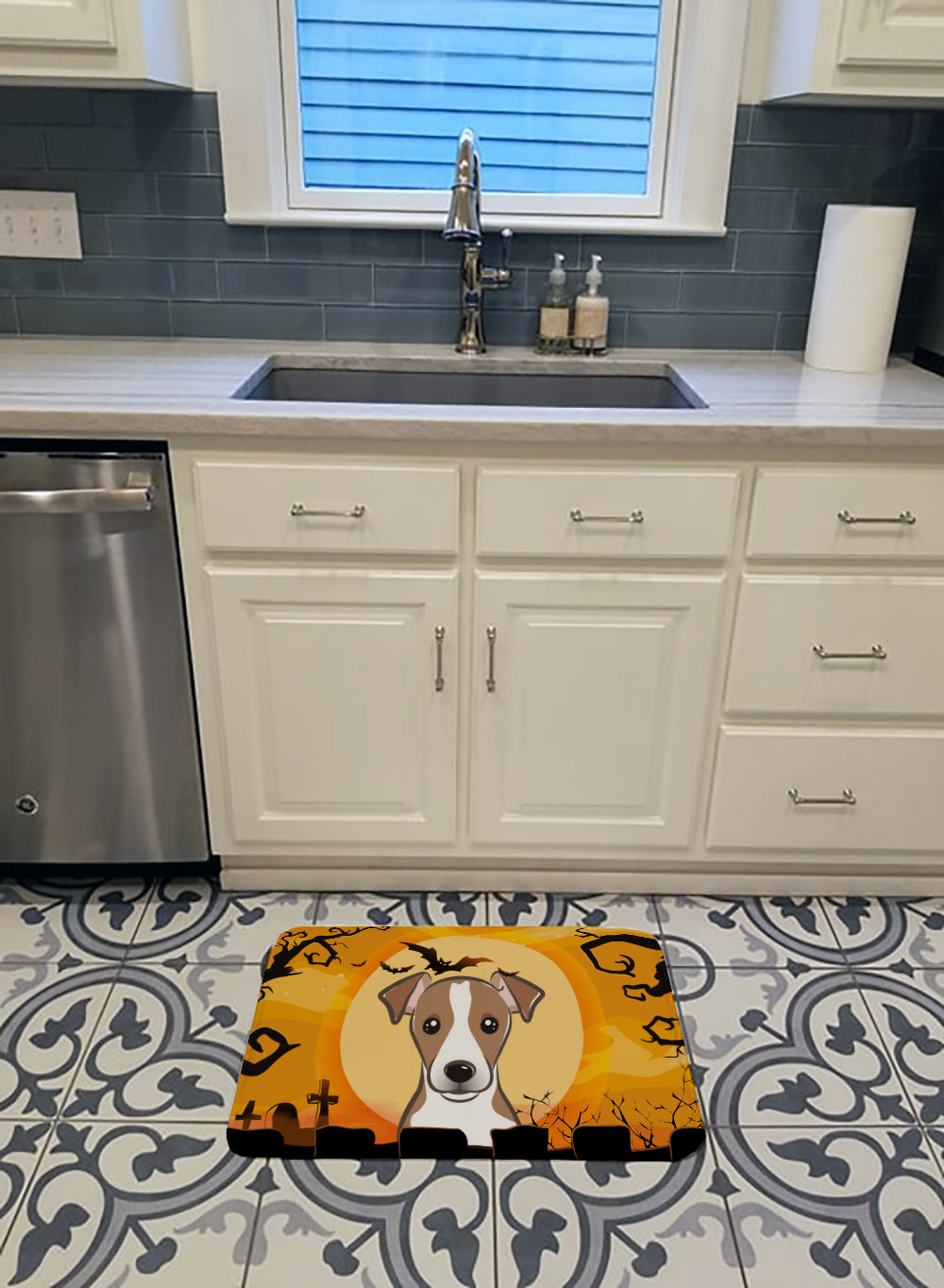 Halloween Jack Russell Terrier Machine Washable Memory Foam Mat BB1818RUG - the-store.com