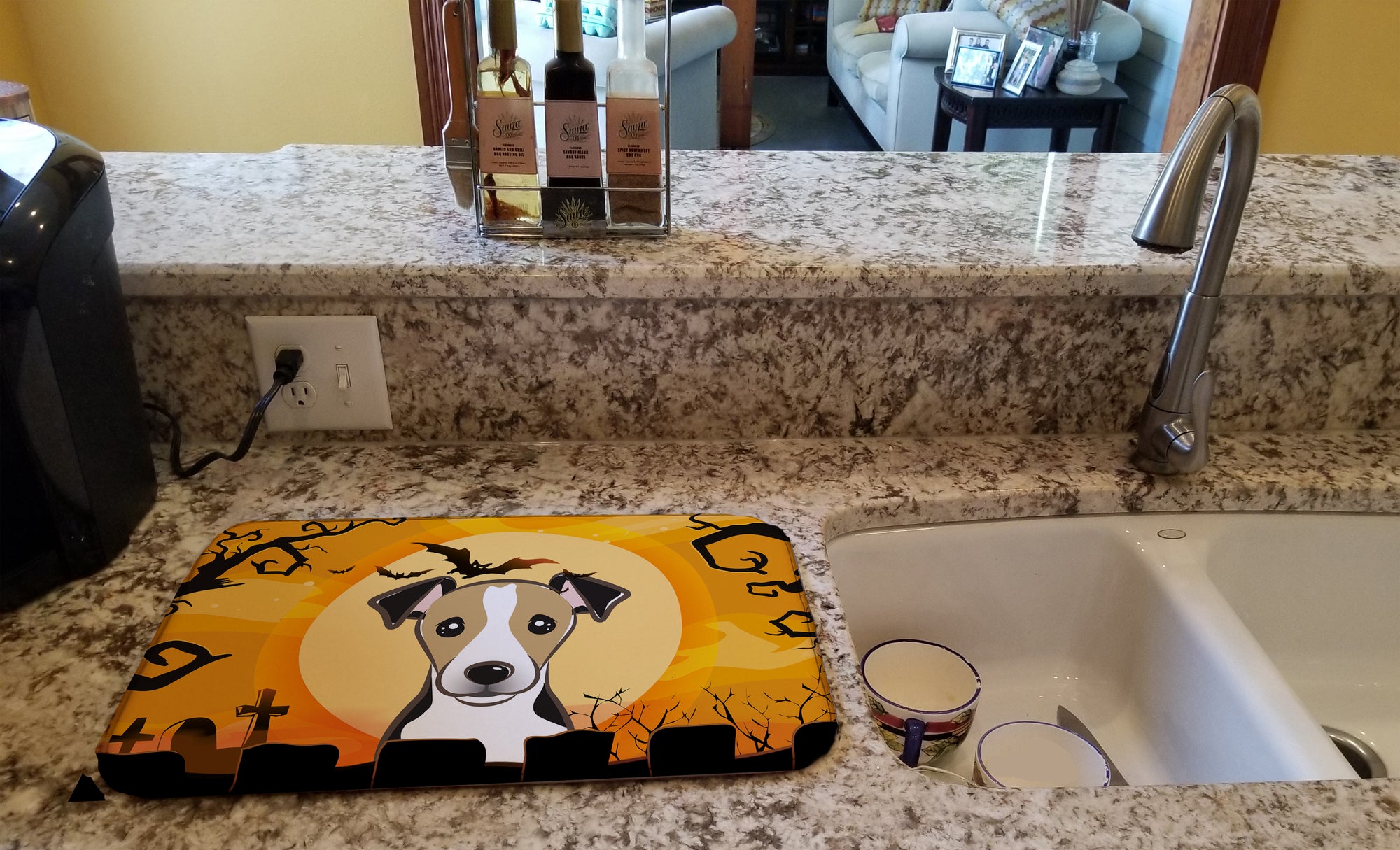 Halloween Jack Russell Terrier Dish Drying Mat BB1819DDM  the-store.com.