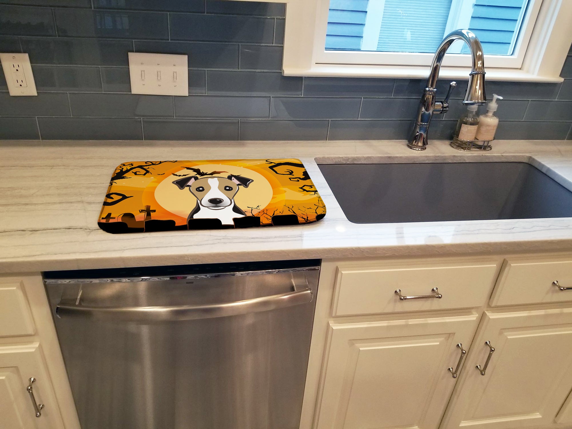 Halloween Jack Russell Terrier Dish Drying Mat BB1819DDM