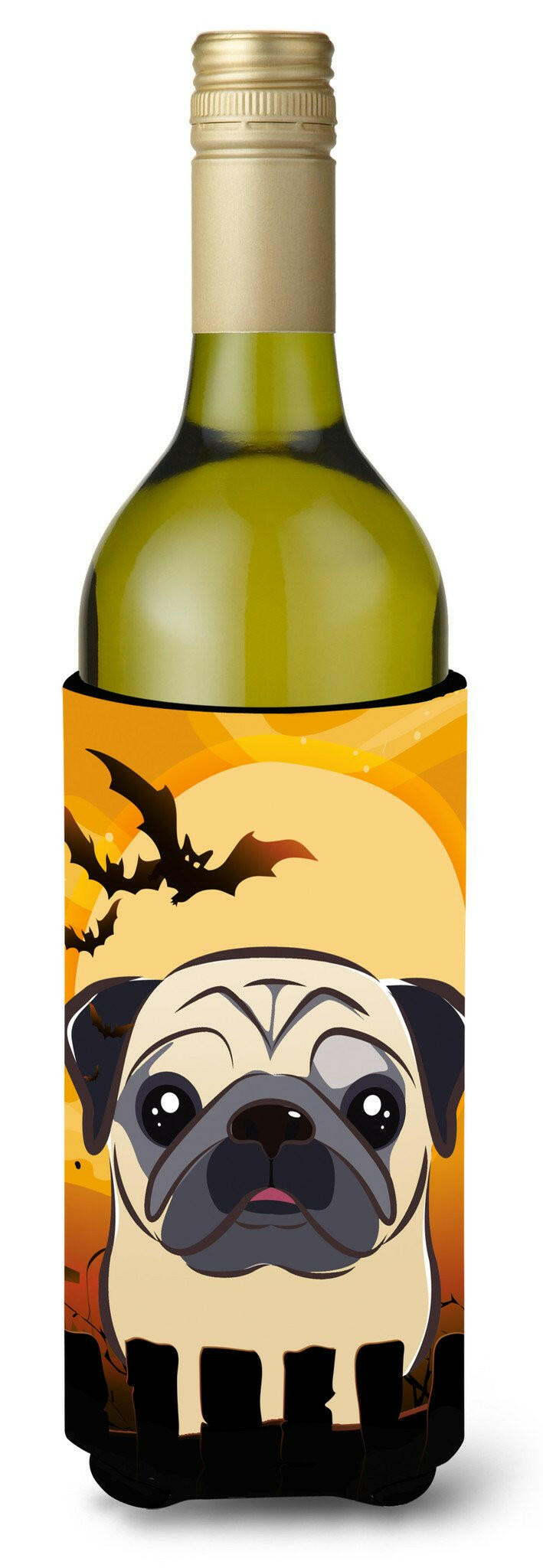 Halloween Fawn Pug Wine Bottle Beverage Insulator Hugger BB1820LITERK by Caroline&#39;s Treasures