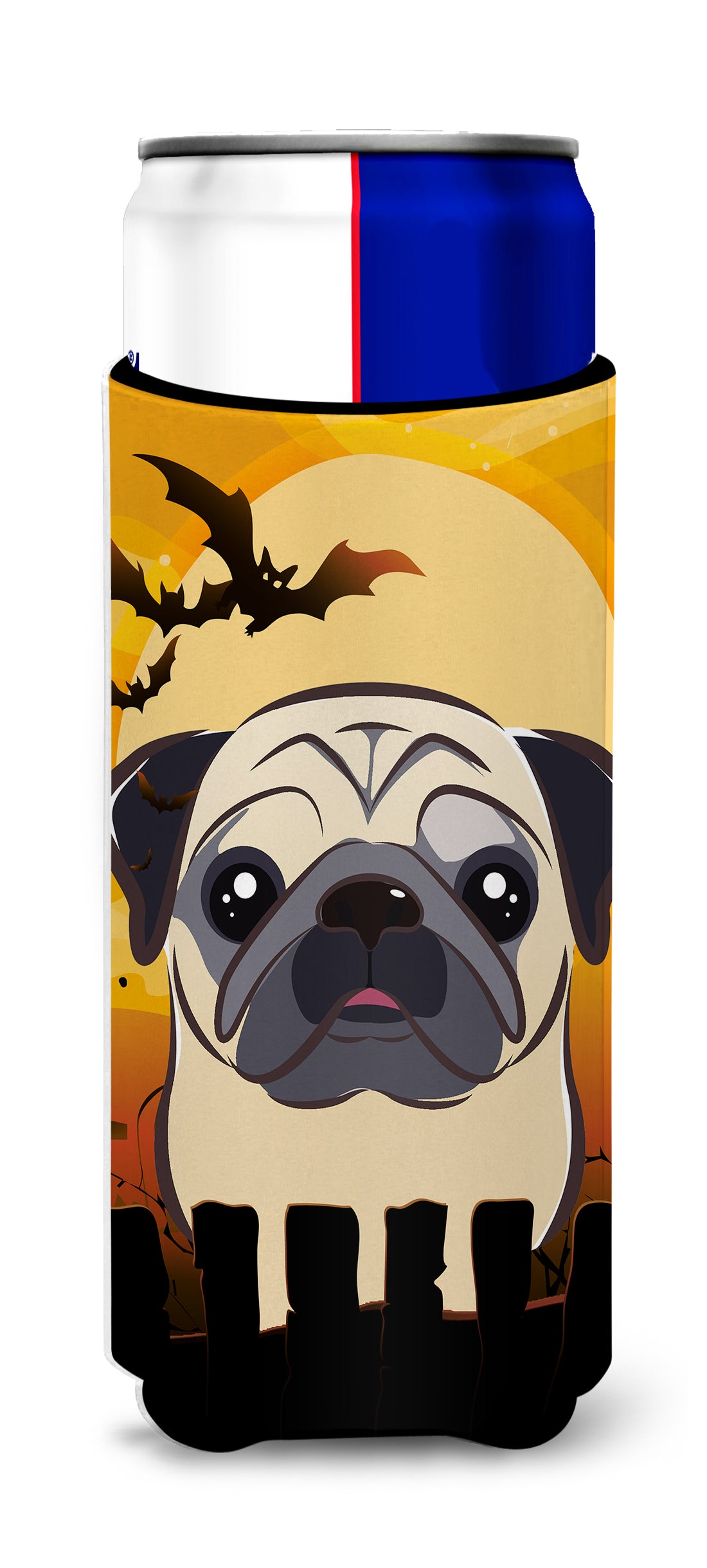 Halloween Fawn Pug Ultra Beverage Insulators for slim cans BB1820MUK  the-store.com.