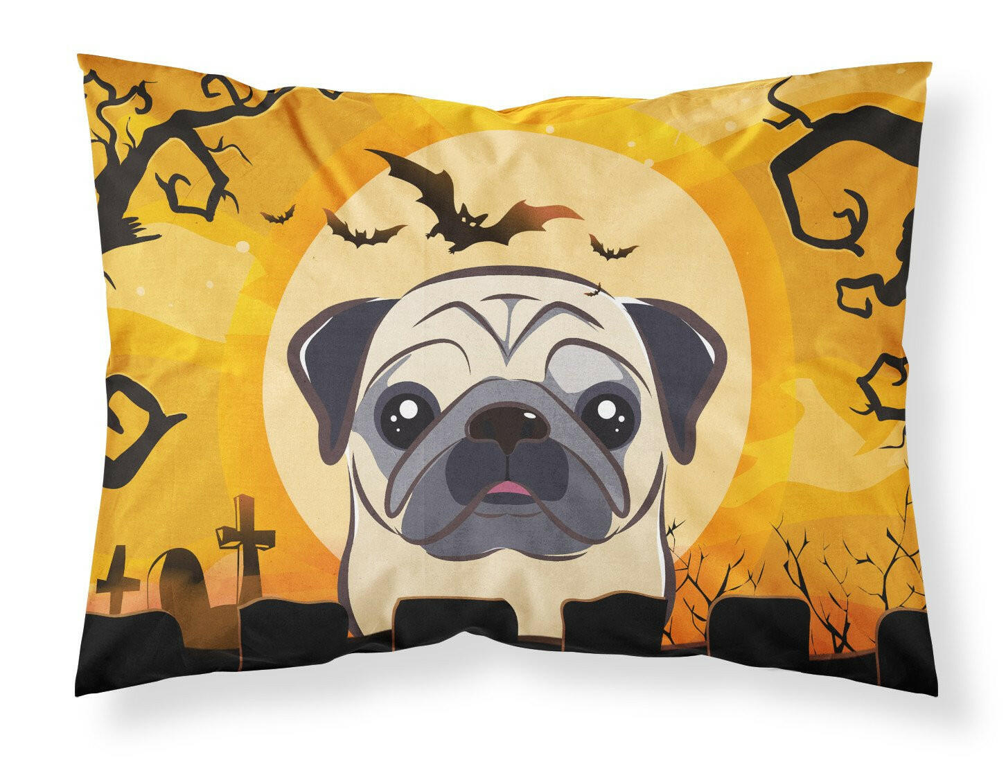 Halloween Fawn Pug Fabric Standard Pillowcase BB1820PILLOWCASE by Caroline's Treasures