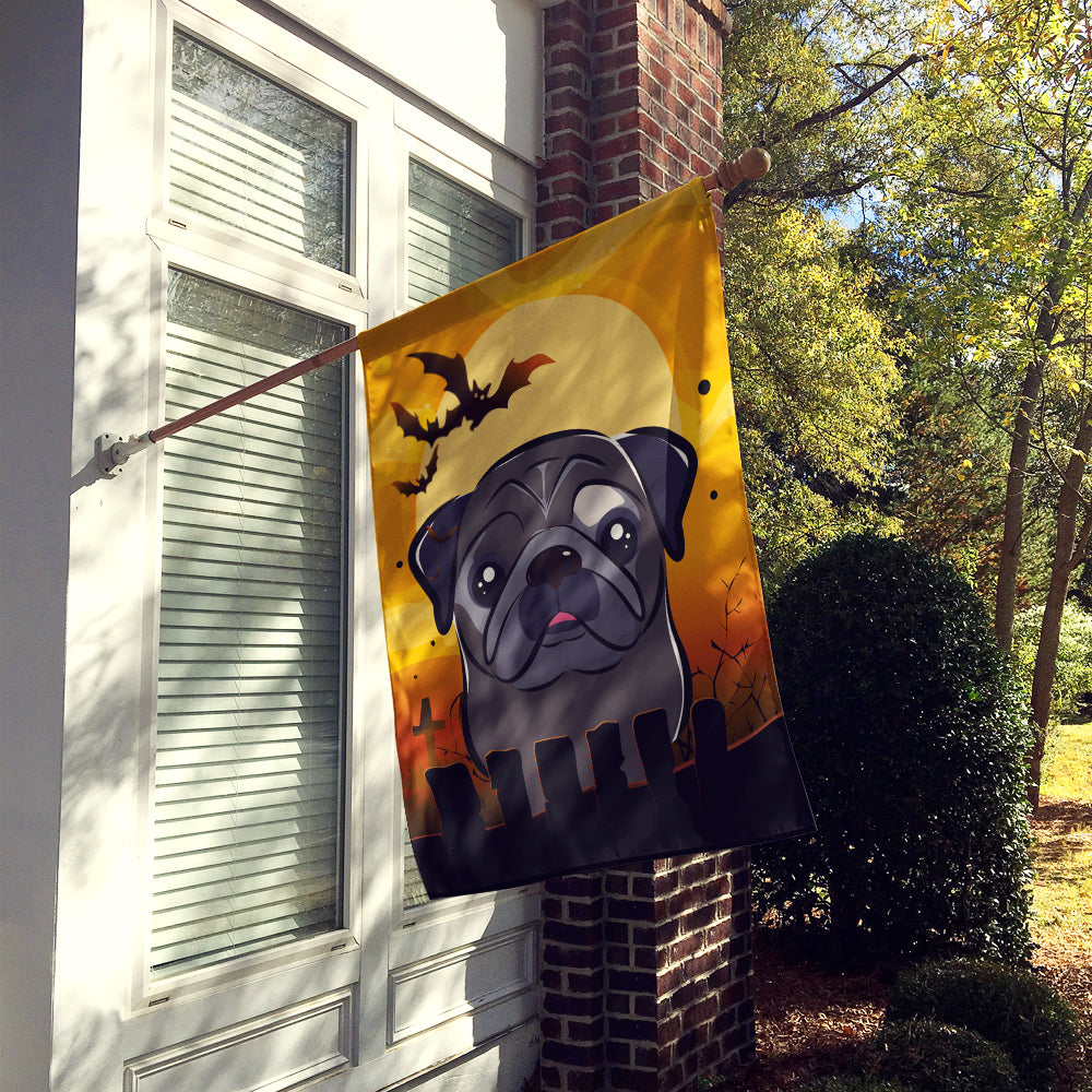 Halloween Black Pug Flag Canvas House Size BB1821CHF