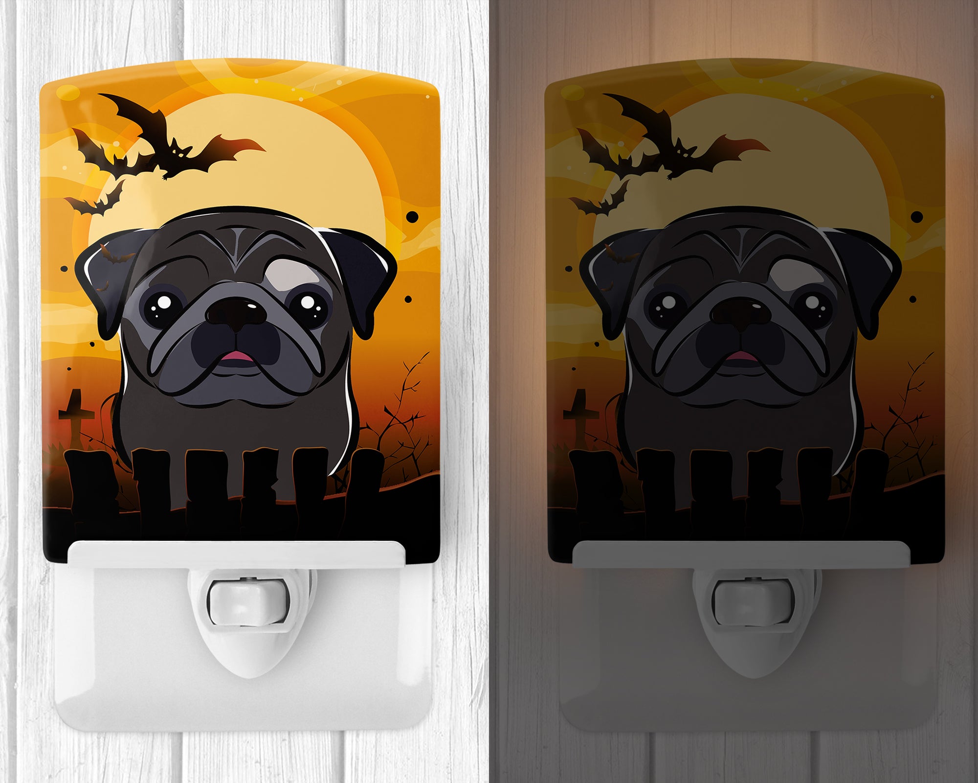 Halloween Black Pug Ceramic Night Light BB1821CNL - the-store.com