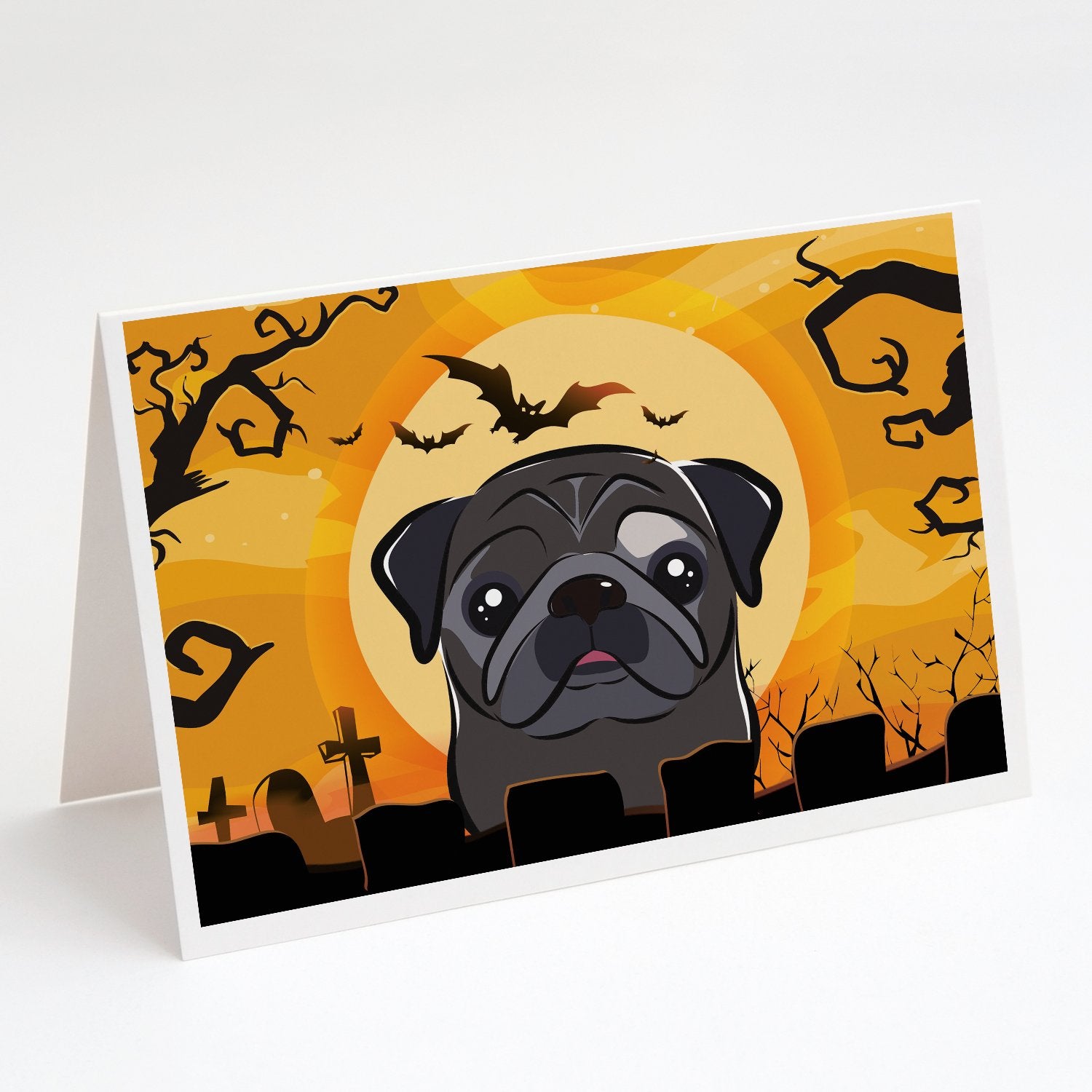 Buy this Halloween Black Pug Greeting Cards and Envelopes Pack of 8