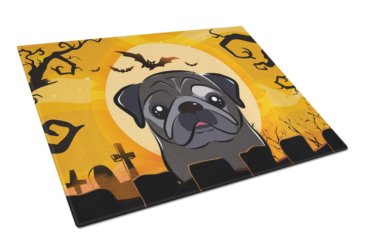 Halloween Black Pug Glass Cutting Board Large BB1821LCB by Caroline&#39;s Treasures