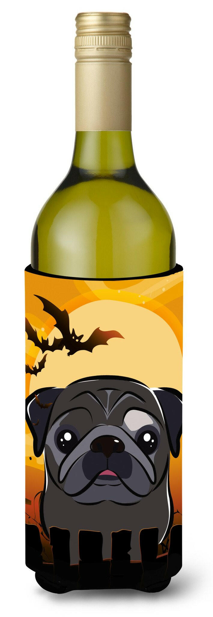 Halloween Black Pug Wine Bottle Beverage Insulator Hugger BB1821LITERK by Caroline's Treasures