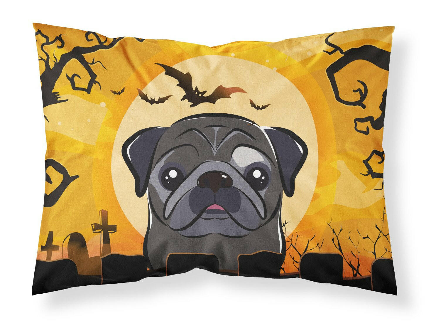 Halloween Black Pug Fabric Standard Pillowcase BB1821PILLOWCASE by Caroline's Treasures