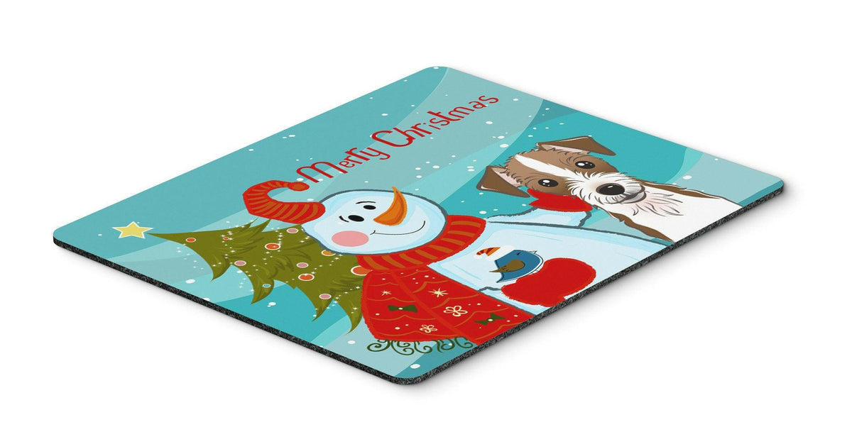 Snowman with Jack Russell Terrier Mouse Pad, Hot Pad or Trivet BB1822MP by Caroline&#39;s Treasures