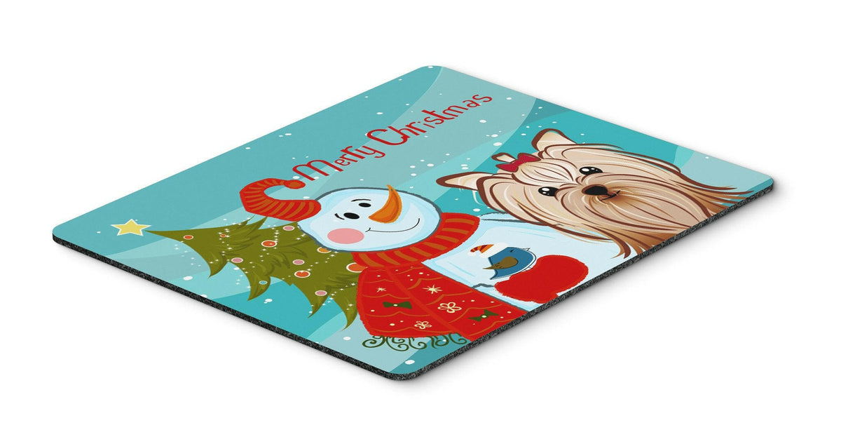 Snowman with Yorkie Yorkshire Terrier Mouse Pad, Hot Pad or Trivet BB1824MP by Caroline&#39;s Treasures