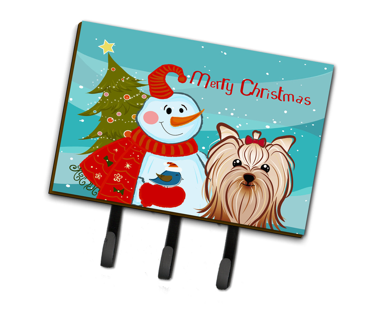Snowman with Yorkie Yorkshire Terrier Leash or Key Holder BB1824TH68