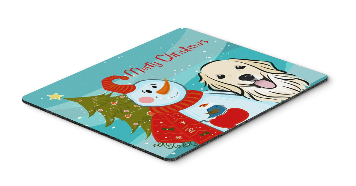 Snowman with Golden Retriever Mouse Pad, Hot Pad or Trivet BB1825MP by Caroline&#39;s Treasures