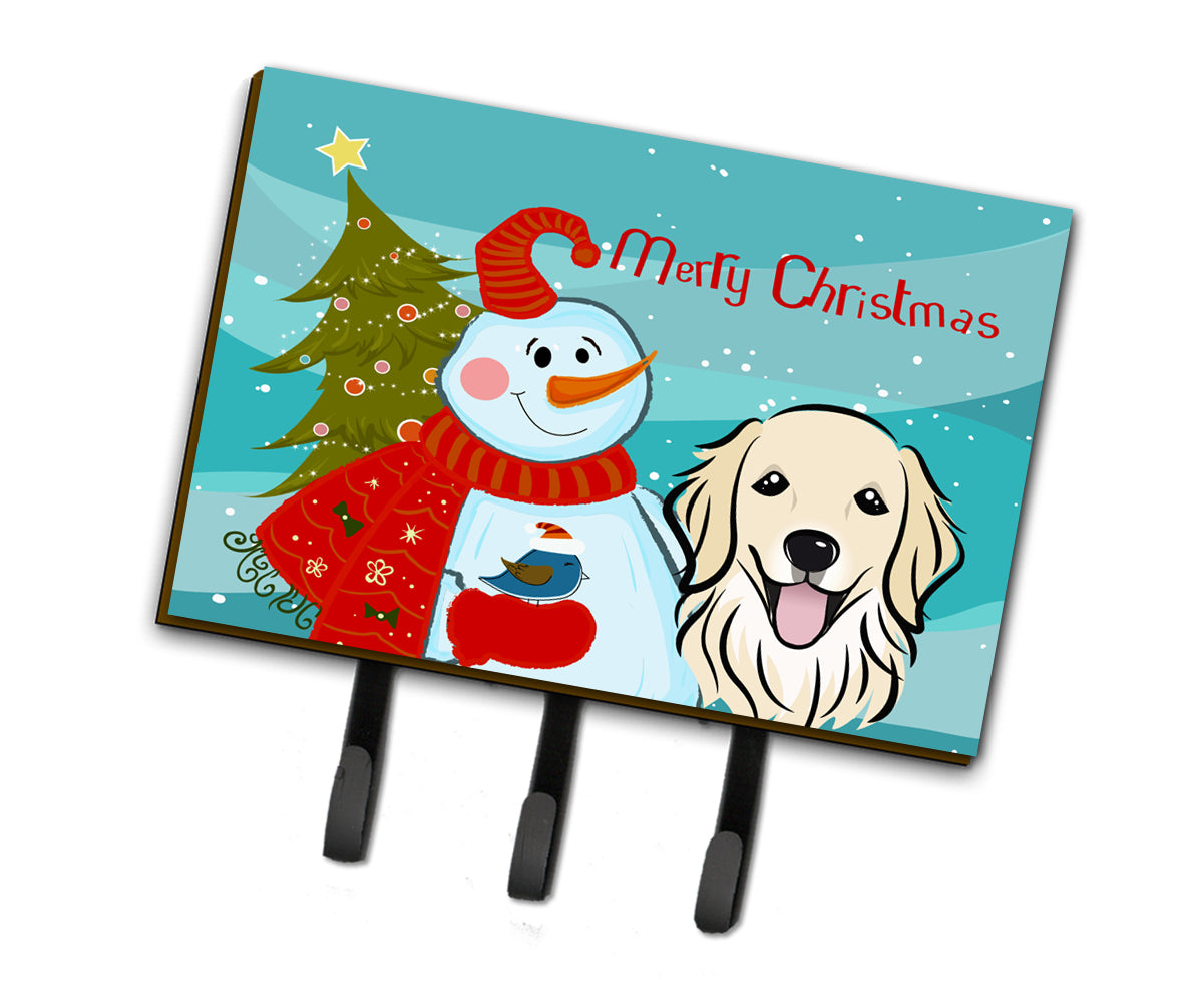 Snowman with Golden Retriever Leash or Key Holder BB1825TH68  the-store.com.