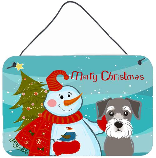 Snowman with Schnauzer Wall or Door Hanging Prints BB1826DS812 by Caroline&#39;s Treasures