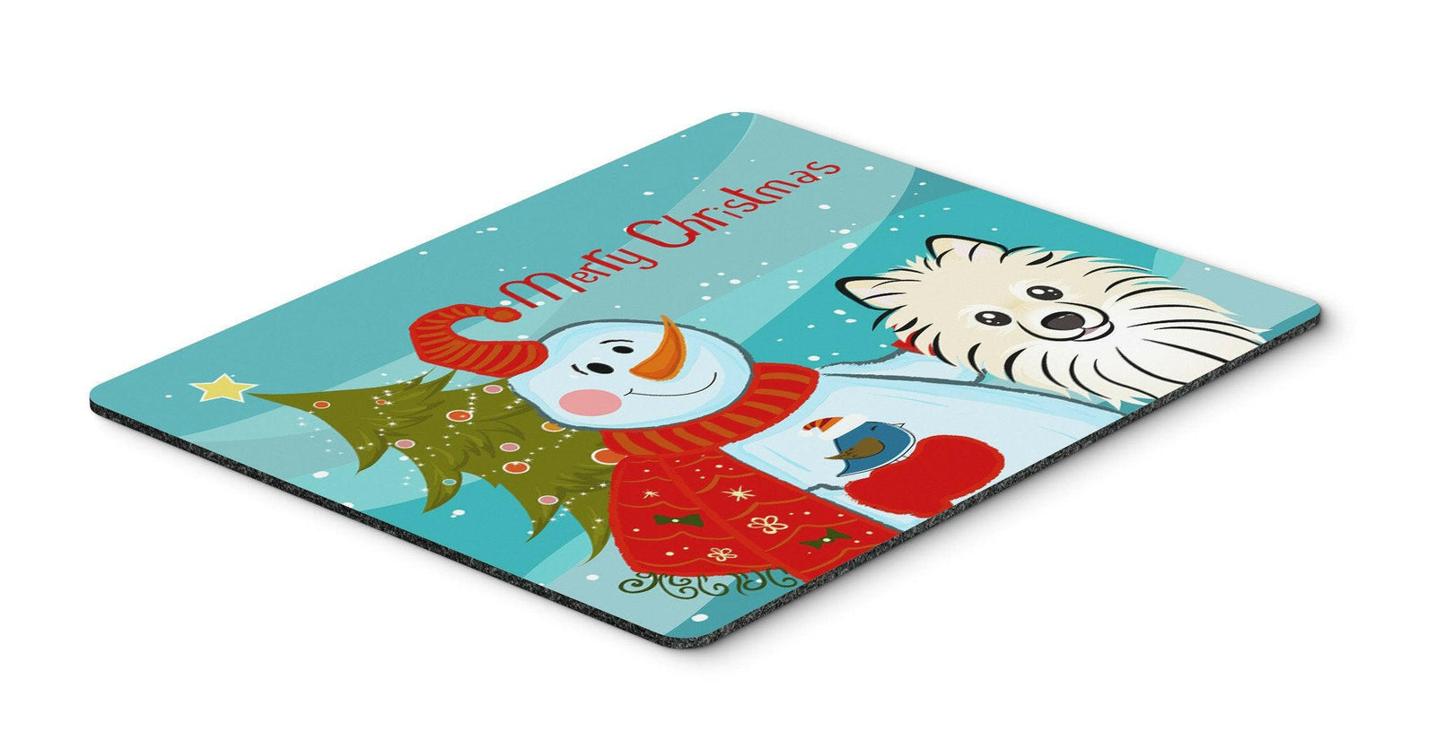Snowman with Pomeranian Mouse Pad, Hot Pad or Trivet BB1827MP by Caroline's Treasures
