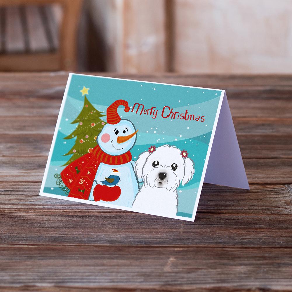Buy this Snowman with Maltese Greeting Cards and Envelopes Pack of 8