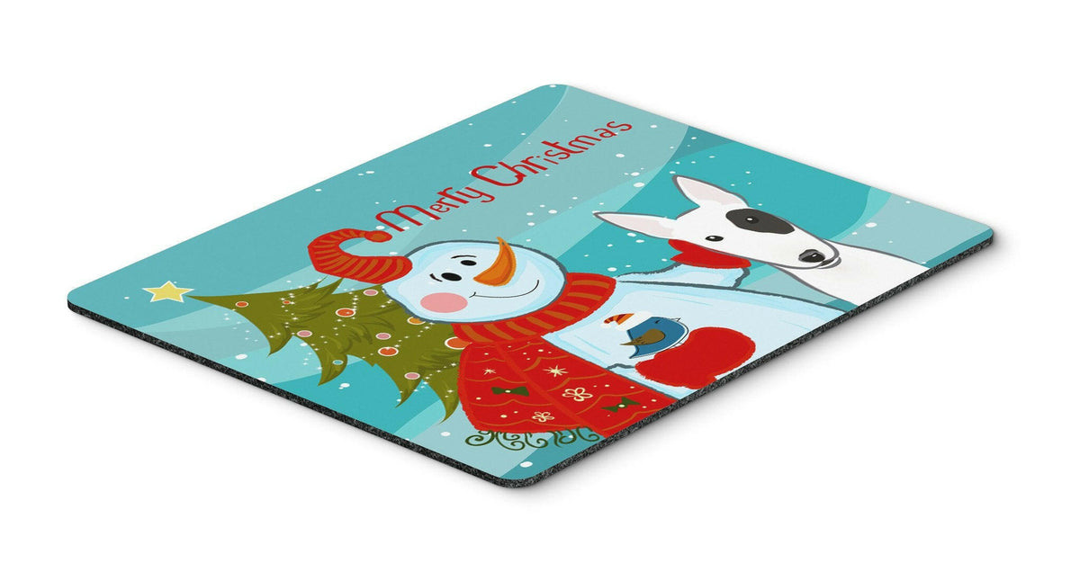 Snowman with Bull Terrier Mouse Pad, Hot Pad or Trivet BB1829MP by Caroline&#39;s Treasures