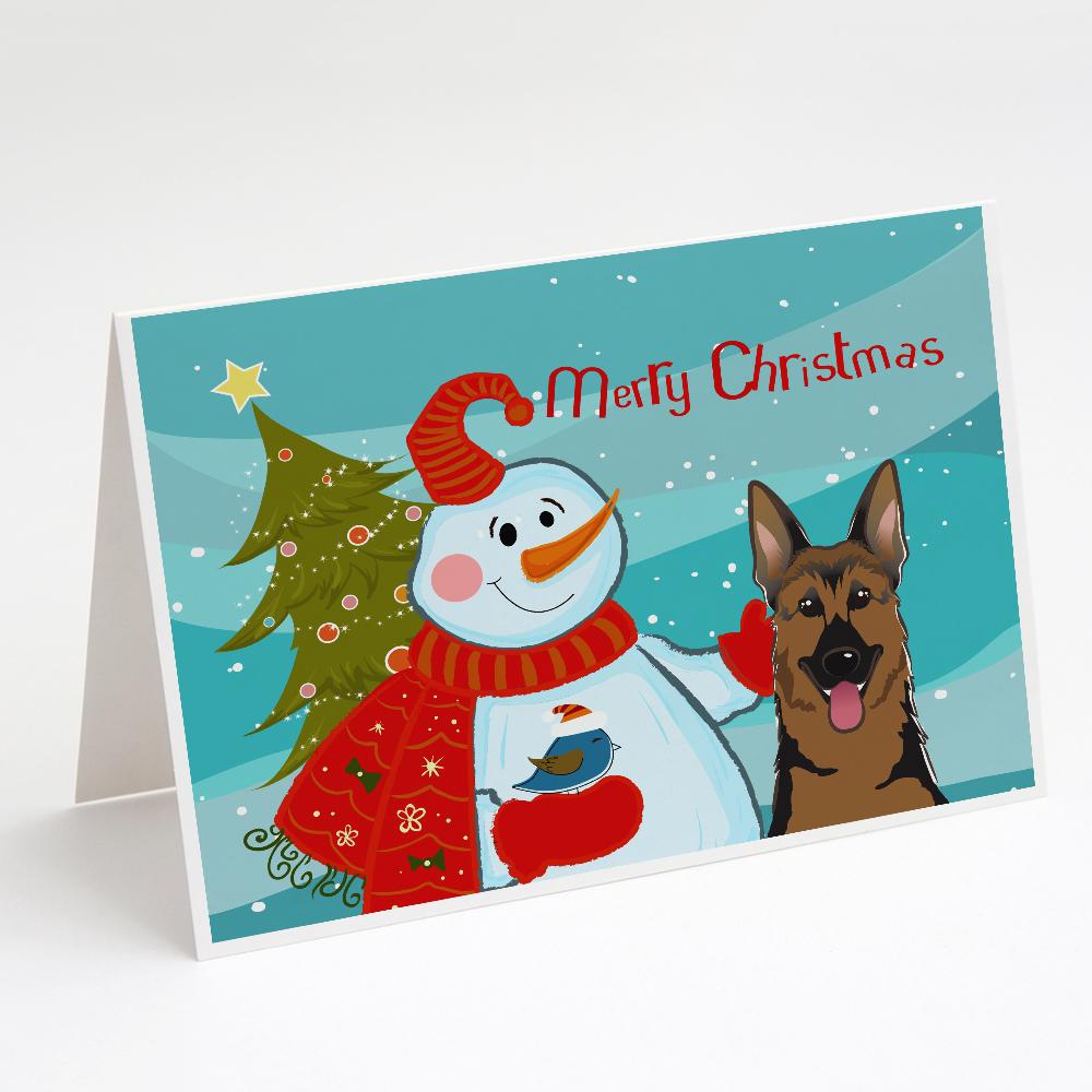 Buy this Snowman with German Shepherd Greeting Cards and Envelopes Pack of 8