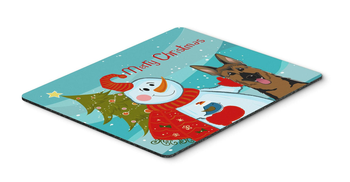 Snowman with German Shepherd Mouse Pad, Hot Pad or Trivet BB1831MP by Caroline&#39;s Treasures