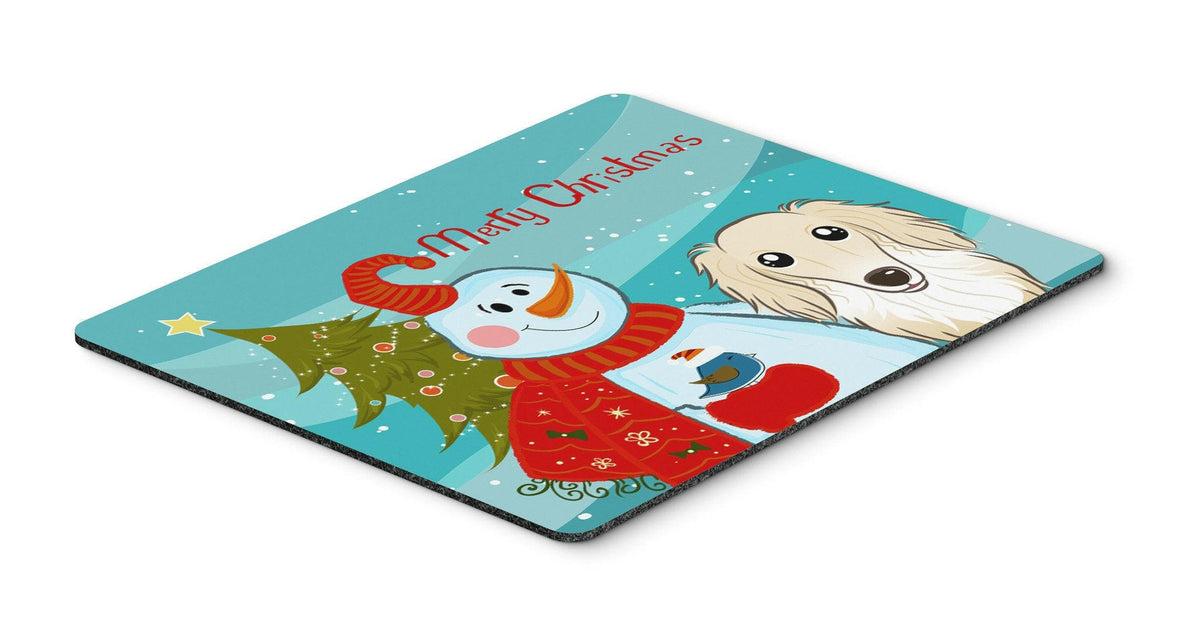 Snowman with Longhair Creme Dachshund Mouse Pad, Hot Pad or Trivet BB1832MP by Caroline&#39;s Treasures