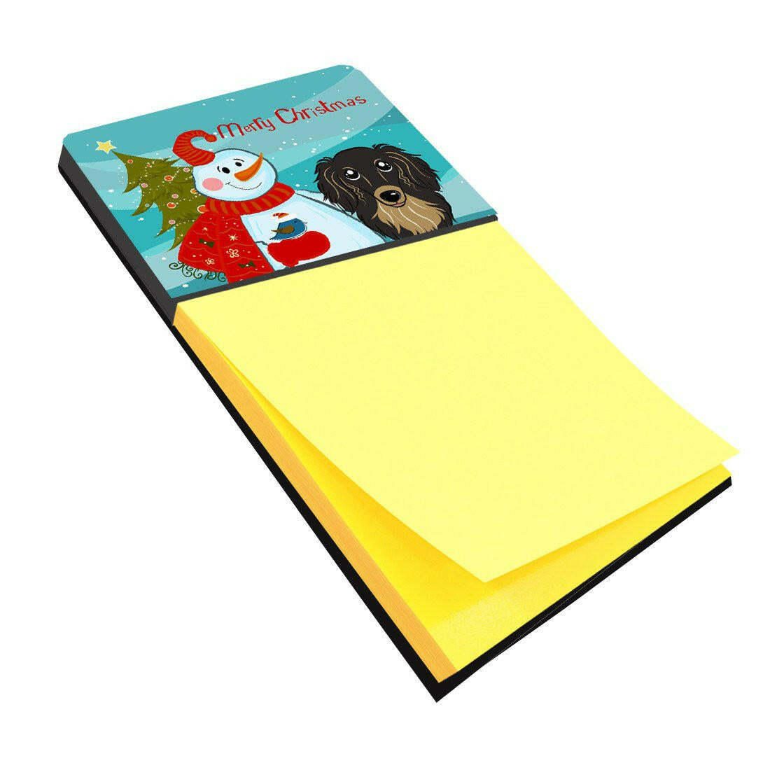 Snowman with Longhair Black and Tan Dachshund Sticky Note Holder BB1833SN by Caroline&#39;s Treasures