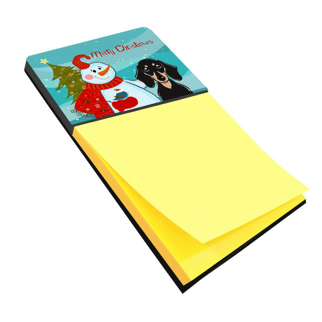 Snowman with Smooth Black and Tan Dachshund Sticky Note Holder BB1835SN by Caroline&#39;s Treasures