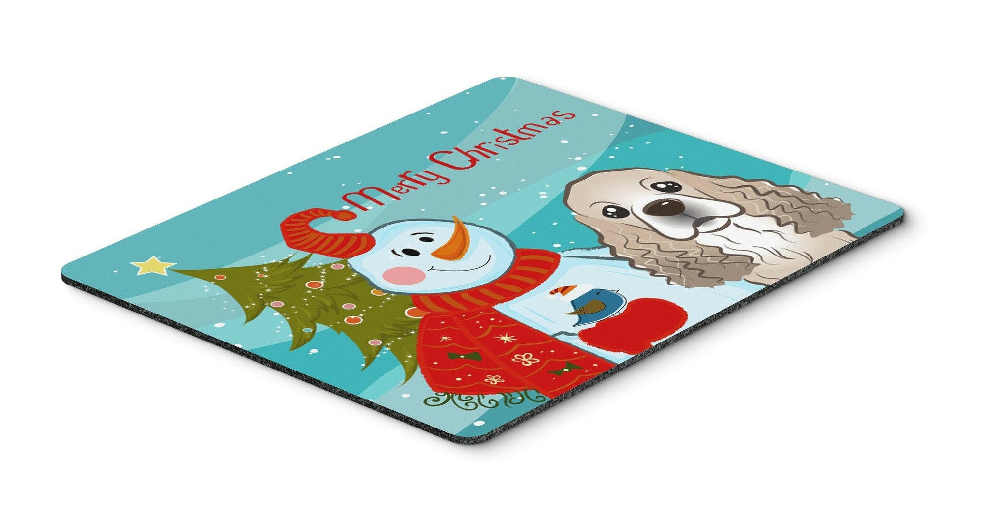 Snowman with Cocker Spaniel Mouse Pad, Hot Pad or Trivet BB1836MP by Caroline's Treasures
