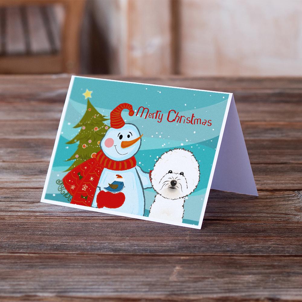 Buy this Snowman with Bichon Frise Greeting Cards and Envelopes Pack of 8