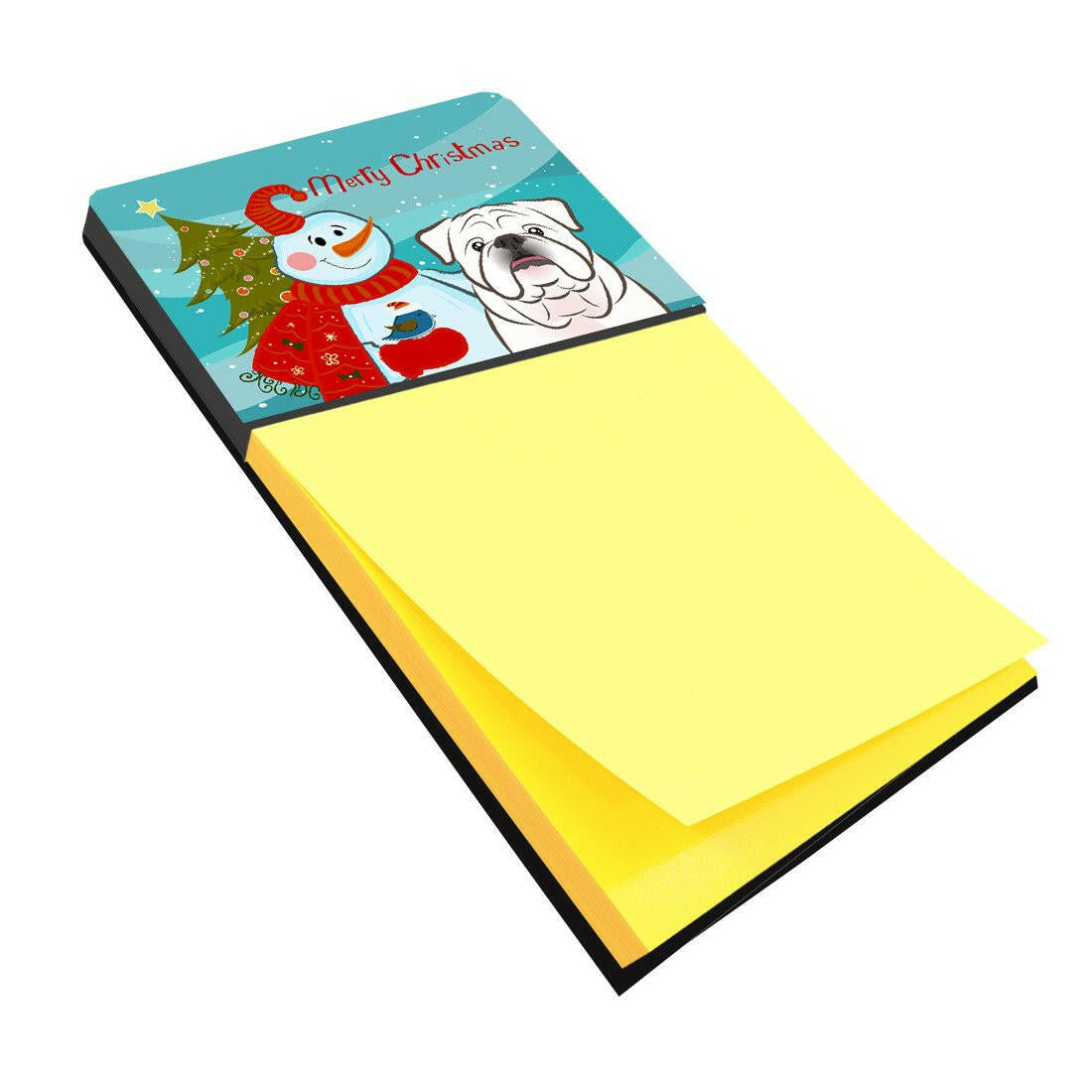 Snowman with White English Bulldog  Sticky Note Holder BB1840SN by Caroline's Treasures