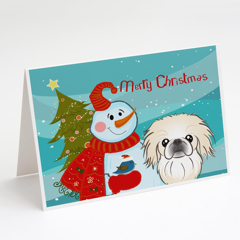 Buy this Snowman with Pekingese Greeting Cards and Envelopes Pack of 8