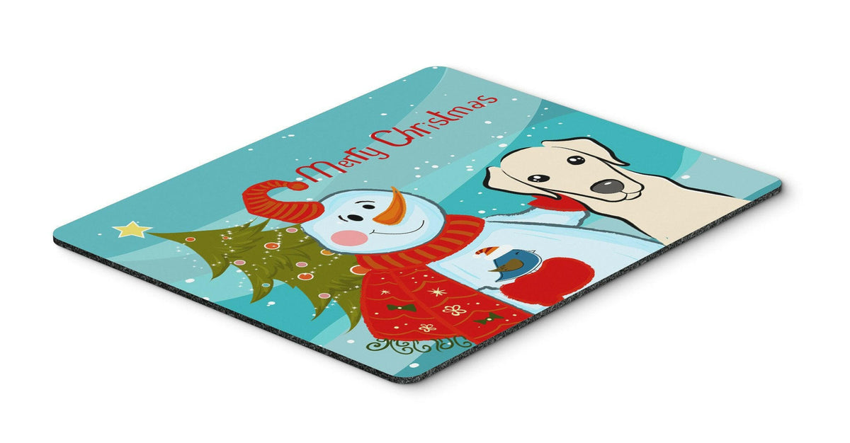 Snowman with Yellow Labrador Mouse Pad, Hot Pad or Trivet BB1842MP by Caroline&#39;s Treasures