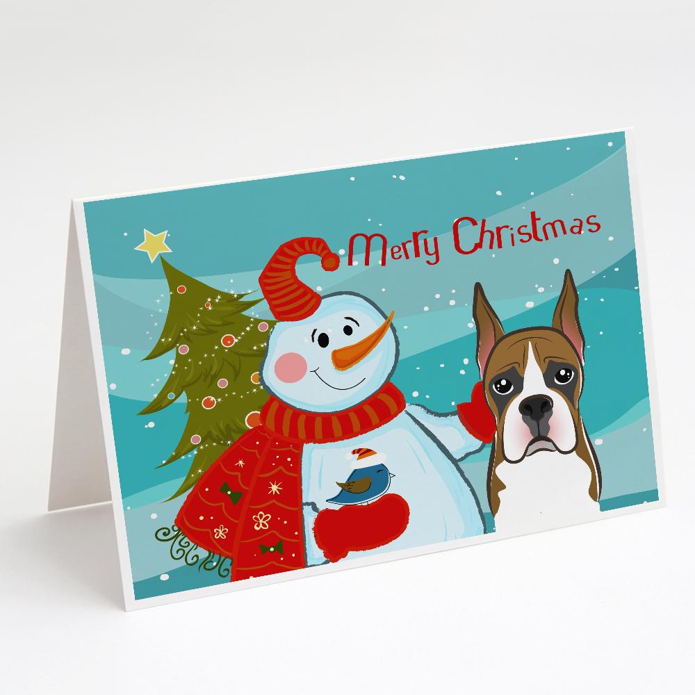 Buy this Snowman with Boxer Greeting Cards and Envelopes Pack of 8