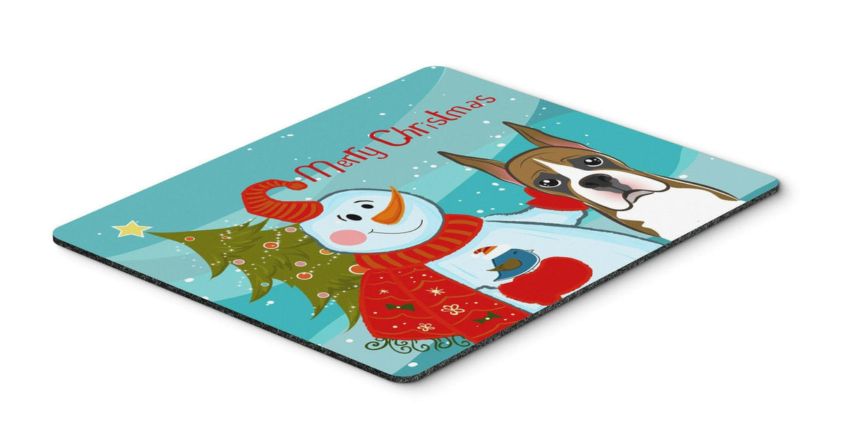 Snowman with Boxer Mouse Pad, Hot Pad or Trivet BB1843MP by Caroline&#39;s Treasures