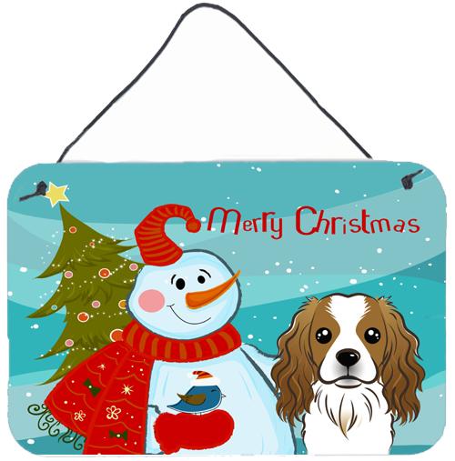 Snowman with Cavalier Spaniel Wall or Door Hanging Prints BB1844DS812 by Caroline&#39;s Treasures