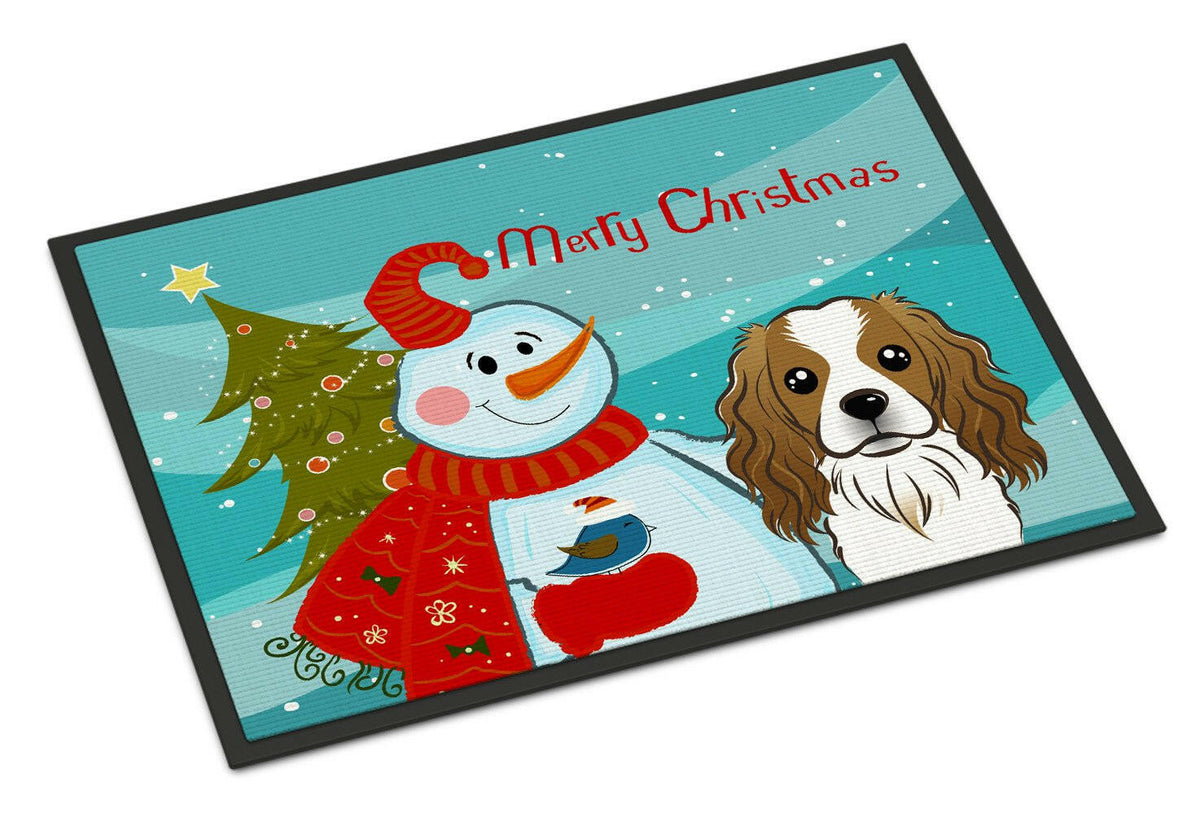 Snowman with Cavalier Spaniel Indoor or Outdoor Mat 18x27 BB1844MAT - the-store.com