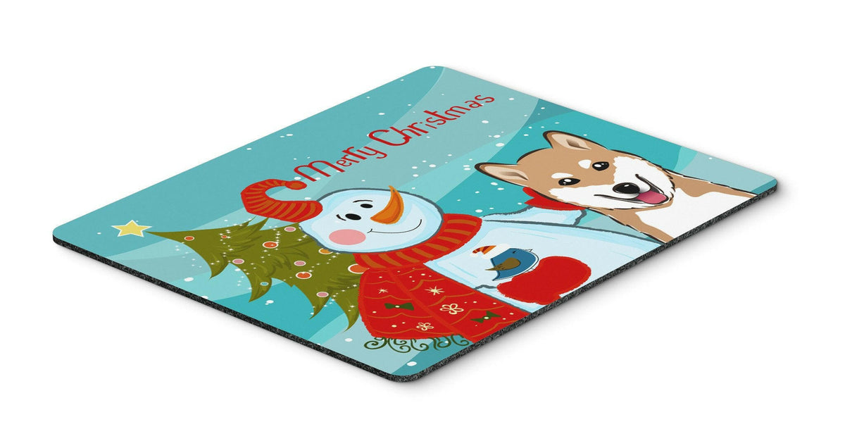 Snowman with Shiba Inu Mouse Pad, Hot Pad or Trivet BB1845MP by Caroline&#39;s Treasures