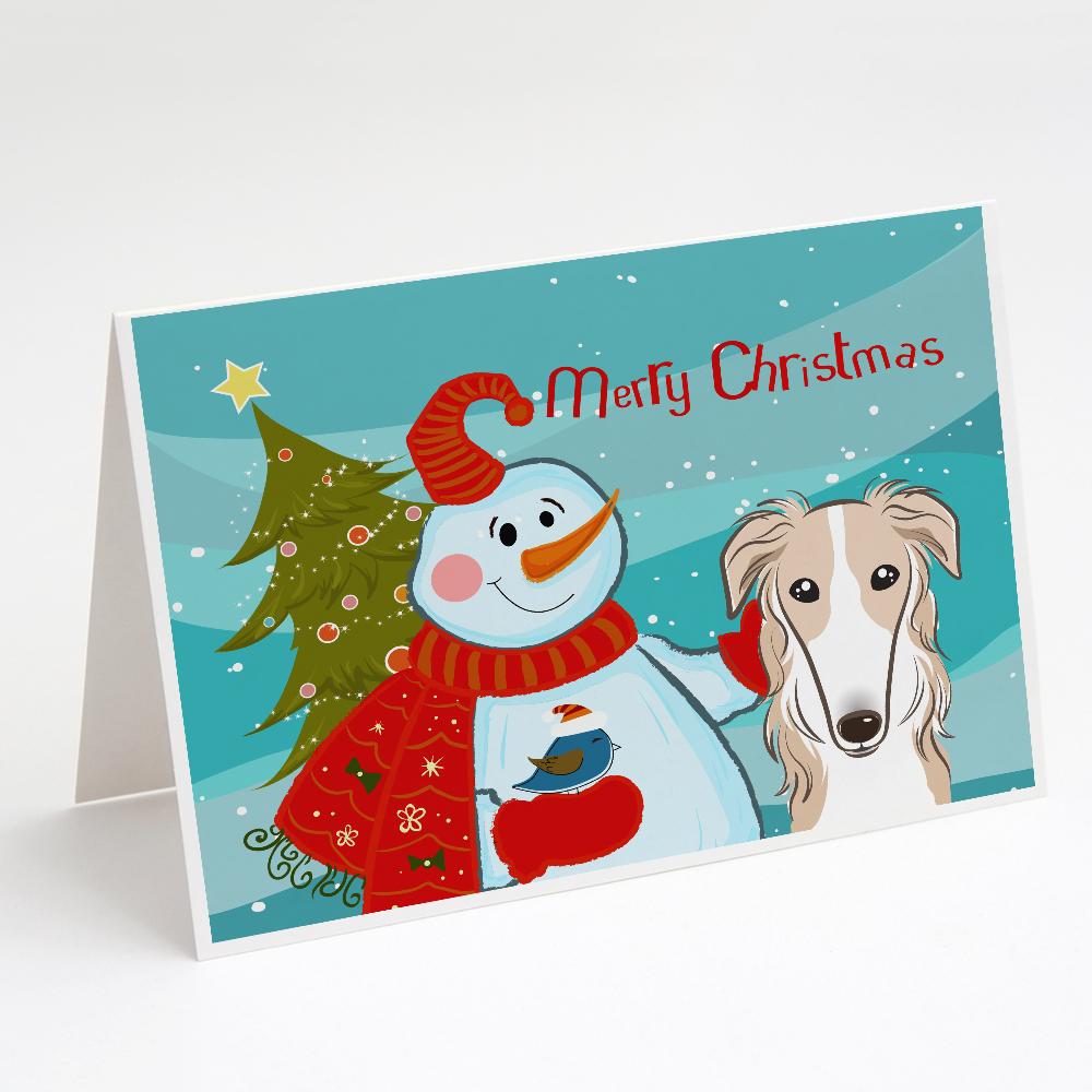 Buy this Snowman with Borzoi Greeting Cards and Envelopes Pack of 8