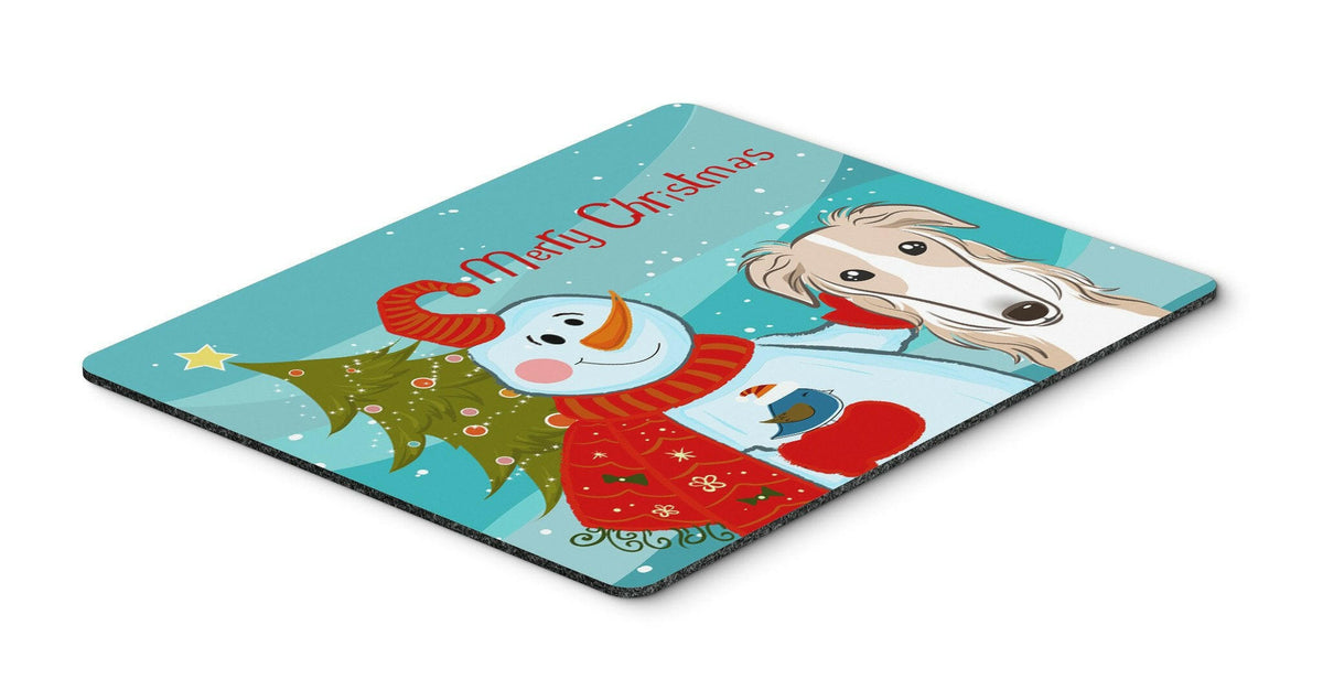 Snowman with Borzoi Mouse Pad, Hot Pad or Trivet BB1848MP by Caroline&#39;s Treasures