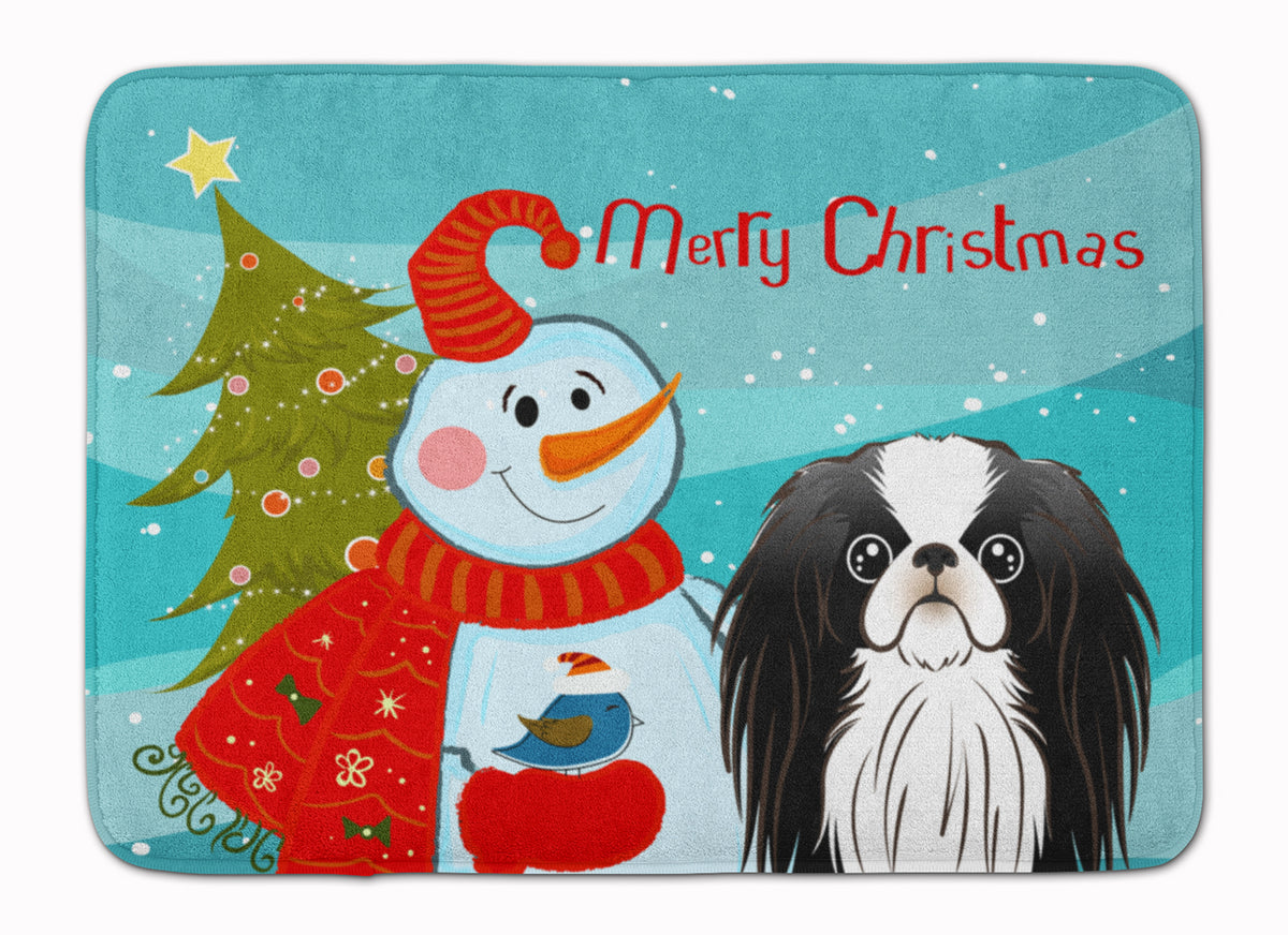 Snowman with Japanese Chin Machine Washable Memory Foam Mat BB1850RUG - the-store.com