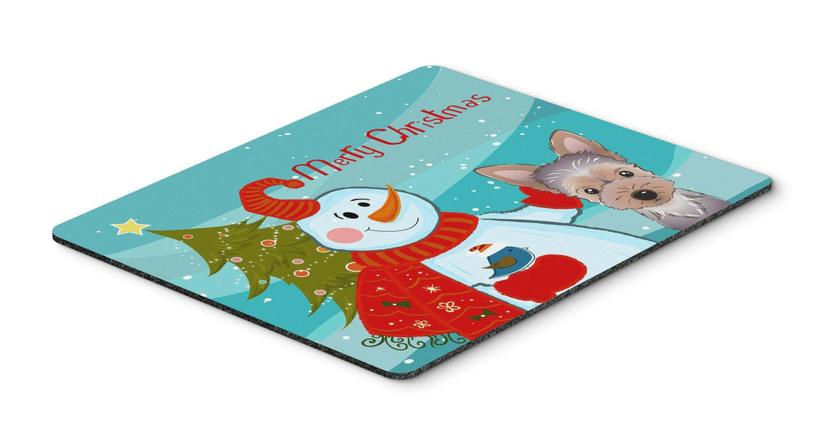 Snowman with Yorkie Puppy Mouse Pad, Hot Pad or Trivet BB1852MP by Caroline&#39;s Treasures