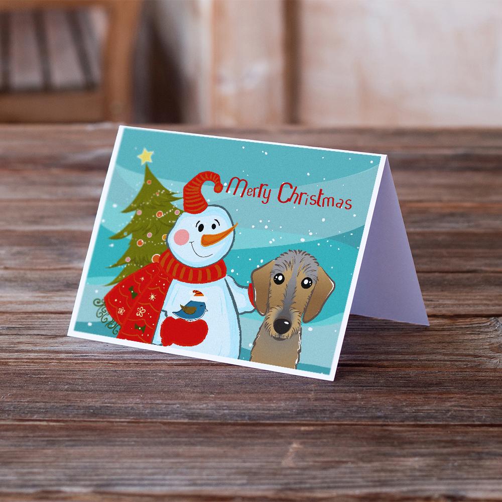 Buy this Snowman with Wirehaired Dachshund Greeting Cards and Envelopes Pack of 8