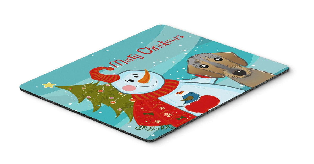 Snowman with Wirehaired Dachshund Mouse Pad, Hot Pad or Trivet BB1853MP by Caroline&#39;s Treasures